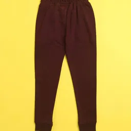 NUSYL Kids Burgundy Text Printed Joggers image 3