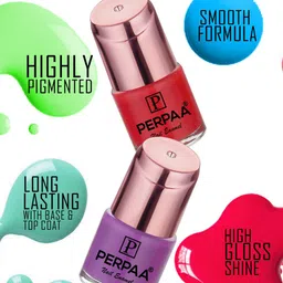 PERPAA Set of 6 Super Stay Quick-Drying Long-Lasting Gel Based Nail Polish - 6 ml each image 2