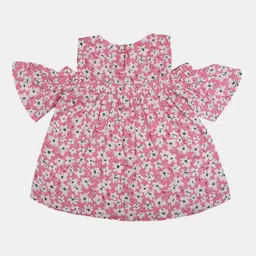V-Mart Floral Print Cold-Shoulder Cotton Top image 2