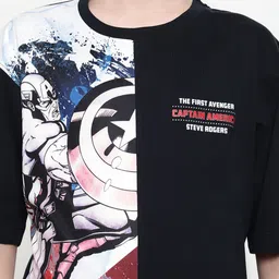 Octave Boys Captain America Printed Colourblocked T-shirt image 2