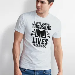 Seekbuylove Typography Printed Round Neck Bio Finish Cotton T-shirt image 4