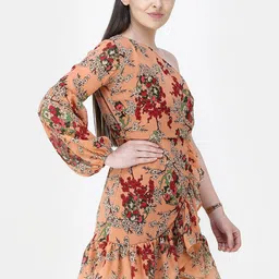 BAESD Floral Print Ruffled Chiffon Mini Dress image 4