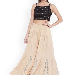 SRISARAS Women Embroidered Flared Palazzos-picture-4