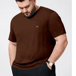 Triptee Men Plus Size Brand Logo Pure Cotton Regular Fit T-shirt image 2