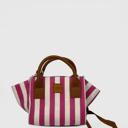 ATTAACHE ACCESSORIES Women Striped Structured Handheld Bag image 3