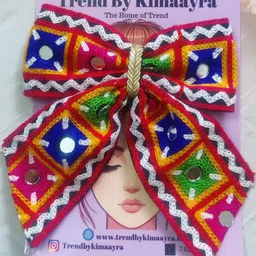 Trend By Kimaayra Women Multi-Color Embroidered & Mirror Work Bow image 3