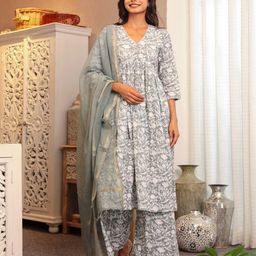 LABEL ADRIJA Women Printed Anarkali Kurta Set-picture-13
