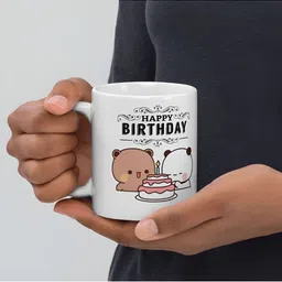 Mr UVD White Cartoon Characters Printed Ceramic Glossy Mug 350 ml image 5