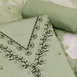 Peachmode Embroidered Viscose Rayon Unstitched Dress Material image 2