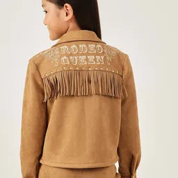 One Friday Girls Camouflage Lightweight Tailored Jacket with Embroidered image 2