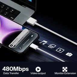 SSCOMPUTER Lightning Cable 1 m USB A to (Lightning Cable) Fast Charger Compatible for iphone 11/12/13/14proD23 image 5