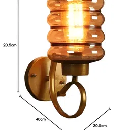 GAUVIK Gold-Toned Metal Cylinder Shaped Wall Lamp image 4