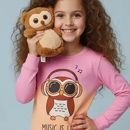 GUTI Girls Printed T-shirt with Pyjamas image 3