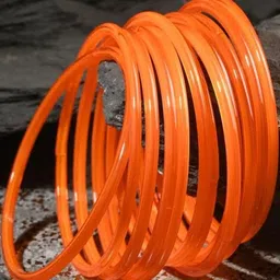 1ST TIME Set Of 14 Orange Alloy Artificial Stones & Beads Bangles image 4