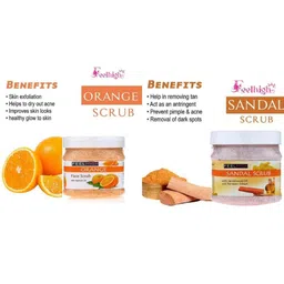 FEELHIGH Set of Orange & Sandal Face Scrub - 500 ml Each image 2