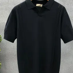 HERE&NOW Men Solid Polo Collar T-shirt-picture-29