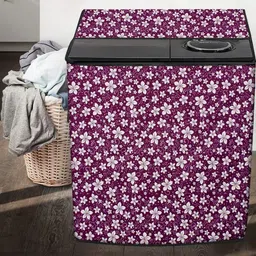 The Furnishing Tree Washing Machine Cover Floral Pattern Purple Compatible for Whirlpool 6.5Kg Semi image 5