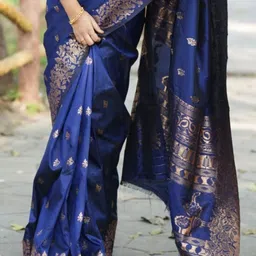 SGF11 Ethnic Motifs Zari Pure Silk Kanjeevaram Saree image 2