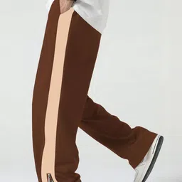 JUMPCUTS Men Colorblocked baggy Fit Mid Rise Track Pants-picture-38