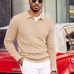 TYSORT Men Self Design Long Sleeve Woollen Pullover image 3