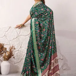 Rekha Maniyar Floral Zari Pure Crepe Handloom Saree image 3