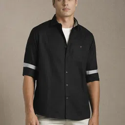Louis Philippe Sport Men Solid Spread Collar Pure Cotton Casual Shirt-picture-42