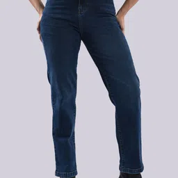 Kraus Jeans Women Straight Fit High-Rise Light Fade Stretchable Jeans-picture-31