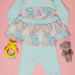 V-Mart Girls Printed Tunic with Pyjamas-picture-18