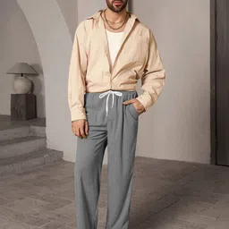 KAJARU Men Loose Fit Wrinkle Free Trousers image 2