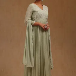 Soch Women Embroidered Maxi Fit & Flared Ethnic Dress With Dupatta image 4