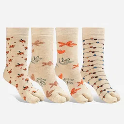 Texlon Pack Of 4 Patterned Calf-Length Socks-picture-24
