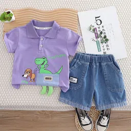 StyleCast x Revolte Boys Animal Printed Shirt Collar T-shirt With Shorts-image-81