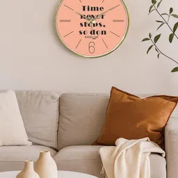 RANDOM Multicoloured & Peach-Coloured Printed Contemporary Wall Clock image 2