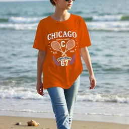 Dagcros Womens Oversized Chicago Sport League T-Shirt-picture-12