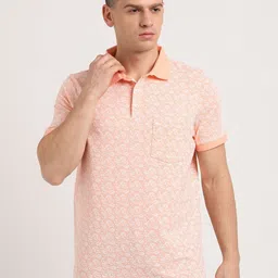Turtle Men Abstract Printed Polo Collar Cotton Slim Fit T-shirt image 1