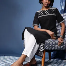 Taavi Woven Legacy Pure Cotton Straight Kurta image 3