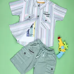 V-Mart Boys Striped Shirt with Shorts-image-19