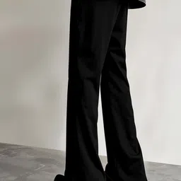 FTX Men Bell Bottom Relaxed Loose Fit Pleated Mid-Rise Korean Trousers image 3