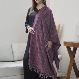 InWeave Women Striped Stole With Tasselled Border image 2
