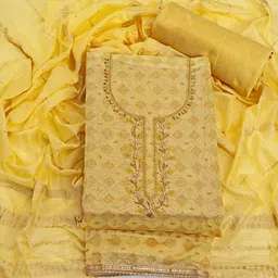 MANJUFABB Embellished Unstitched Dress Material-picture-58