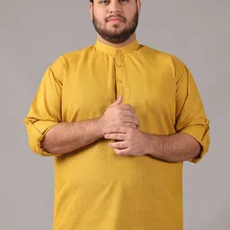 SOJANYA PLUS Size Band Collar Cotton Straight Kurta-picture-7