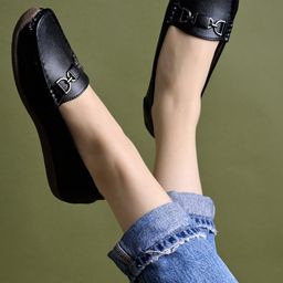 Stylestry Girls Black Loafers-picture-21