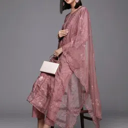 Anouk Women Pink Viscose Rayon Kurta Sets image 3