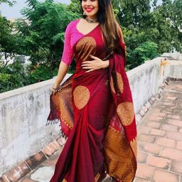 VILLE FASHION Woven Design Zari Kanjeevaram Saree-picture-7