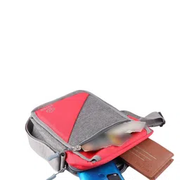 NICE PURSE Colourblocked Structured Sling Bag With Cut Work image 4