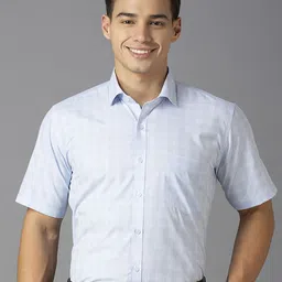 MARK & ALBERT Men India Slim Fit Spread Collar Checked Cotton Formal Shirt-picture-34