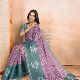 MORDEN MUSE Warli Printed Tissue Silk Saree image 2