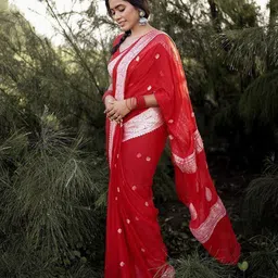 Shriyangan Ethnic Motifs Woven Design Zari Pure Silk Banarasi Saree image 4