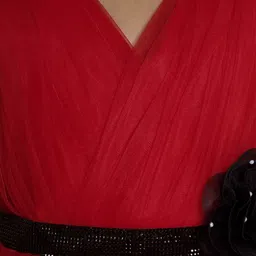 Ministitch Embellished Net Fit & Flare Knee Length Dress image 4