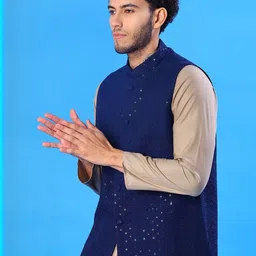 V-Mart Embroidered Mandarin Collar Sleeveless Nehru Jacket-picture-24
